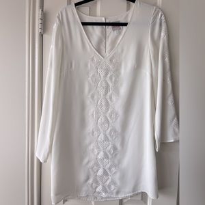 Boho white dress with embroidery detail